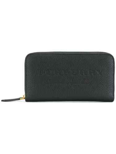 Burberry 4059666 embossed leather zip around wallet black