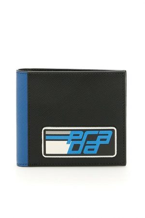 Prada 2M0513 leather wallet nero azzuro