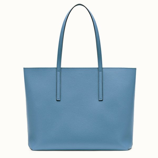 Fendi 8bh348 shopping logo leather bag blue
