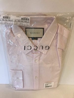 Gucci 428830 bees jacquard oxford long sleeve shirt pale pink