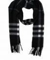 Burberry 4030500 classic checked cashmere scarf black