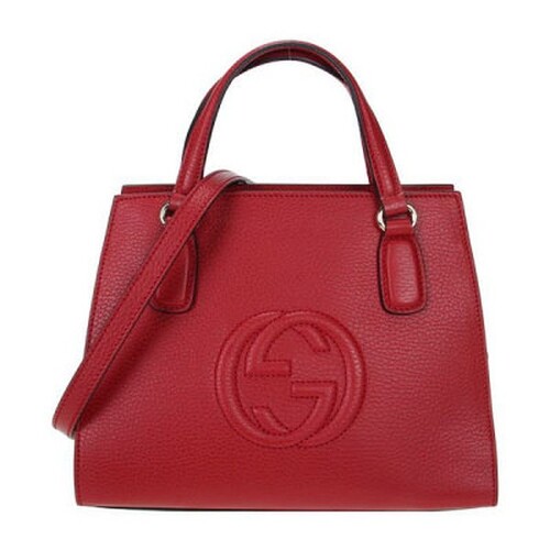 GUCCI 607721 MEDIUM LEATHER RED TOTE