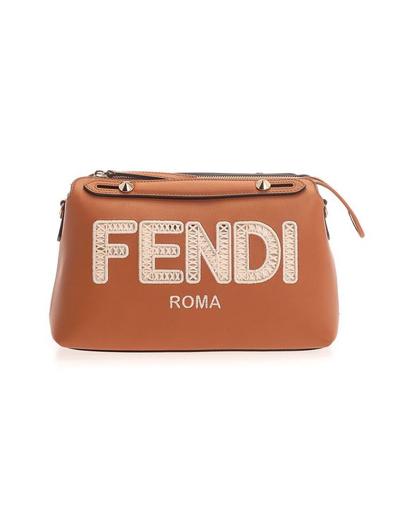 FENDI 8BL146 BY THE WAY MEDIUM LOGO EMBROIDED BAG BROWN