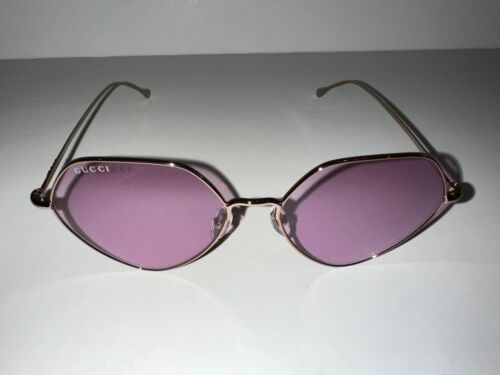 GUCCI 706687 GEOMETRIC FRAME SUNGLASSES WITH PINK MAGENTA LENS