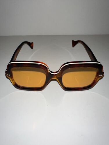 GUCCI 706699 SQUARE FRAME SUNGLASSES WITHDARK YELLOW LENS